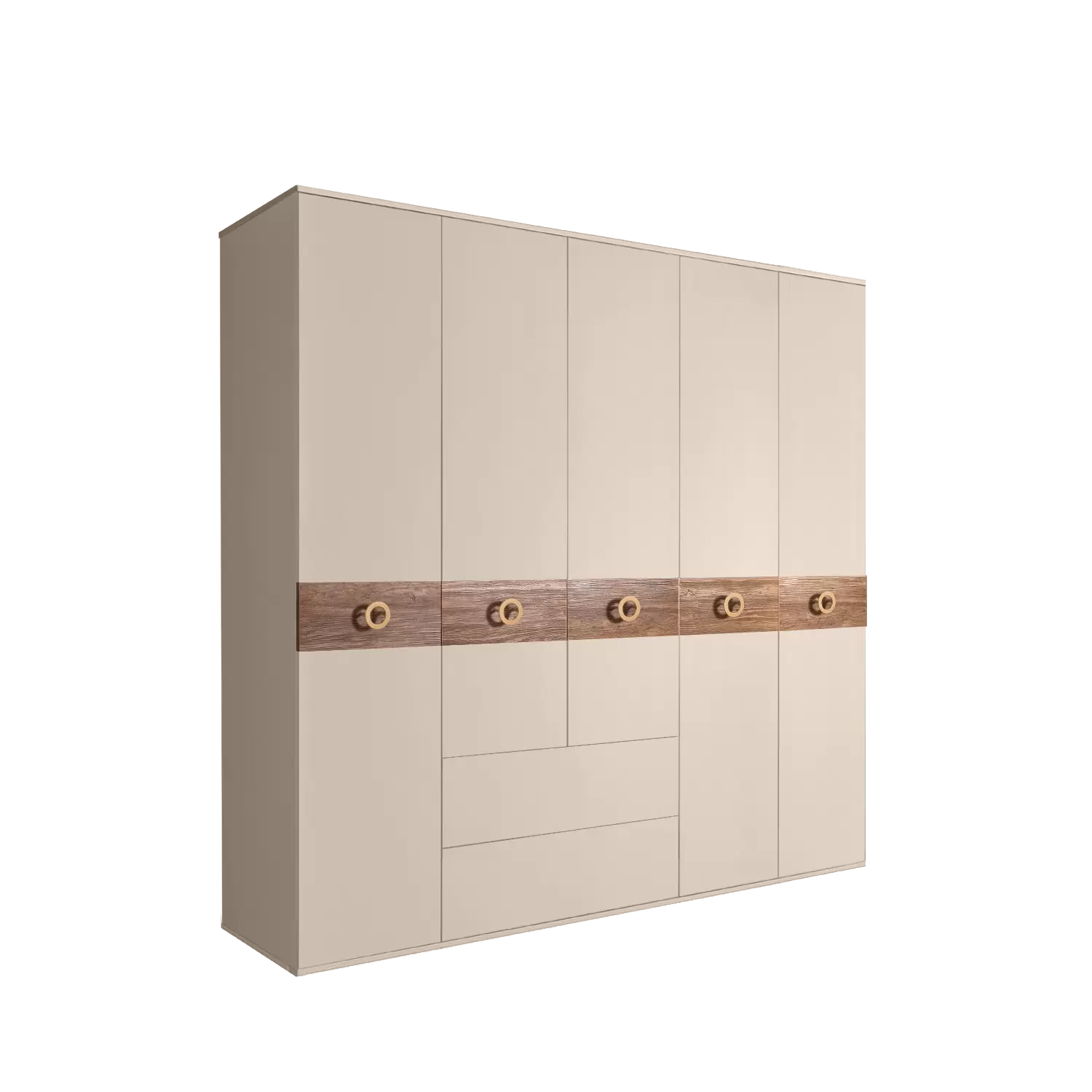 Шкаф 5 дв. с ящиком Bogemia Wood