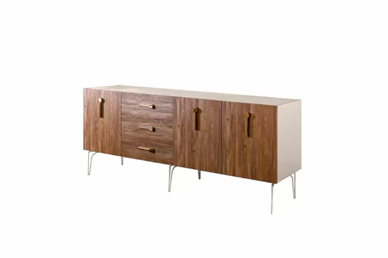 Комод 2,1  (3 двери стекло) Bogemia Wood