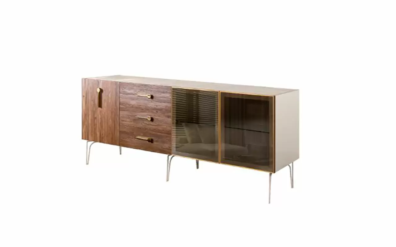 Комод 2,1  (3 двери стекло) Bogemia Wood