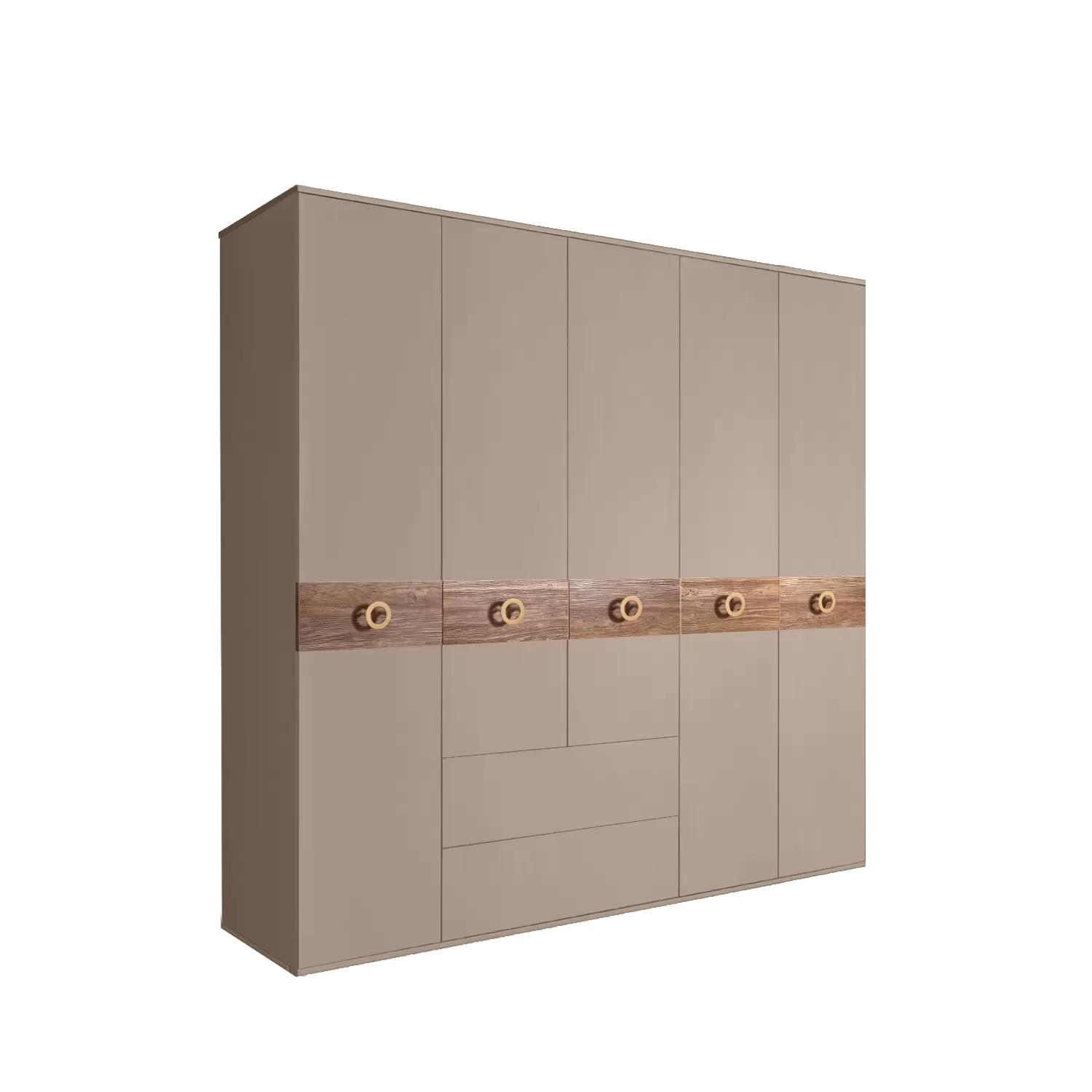 Шкаф 5 дв. с ящиком Bogemia Wood