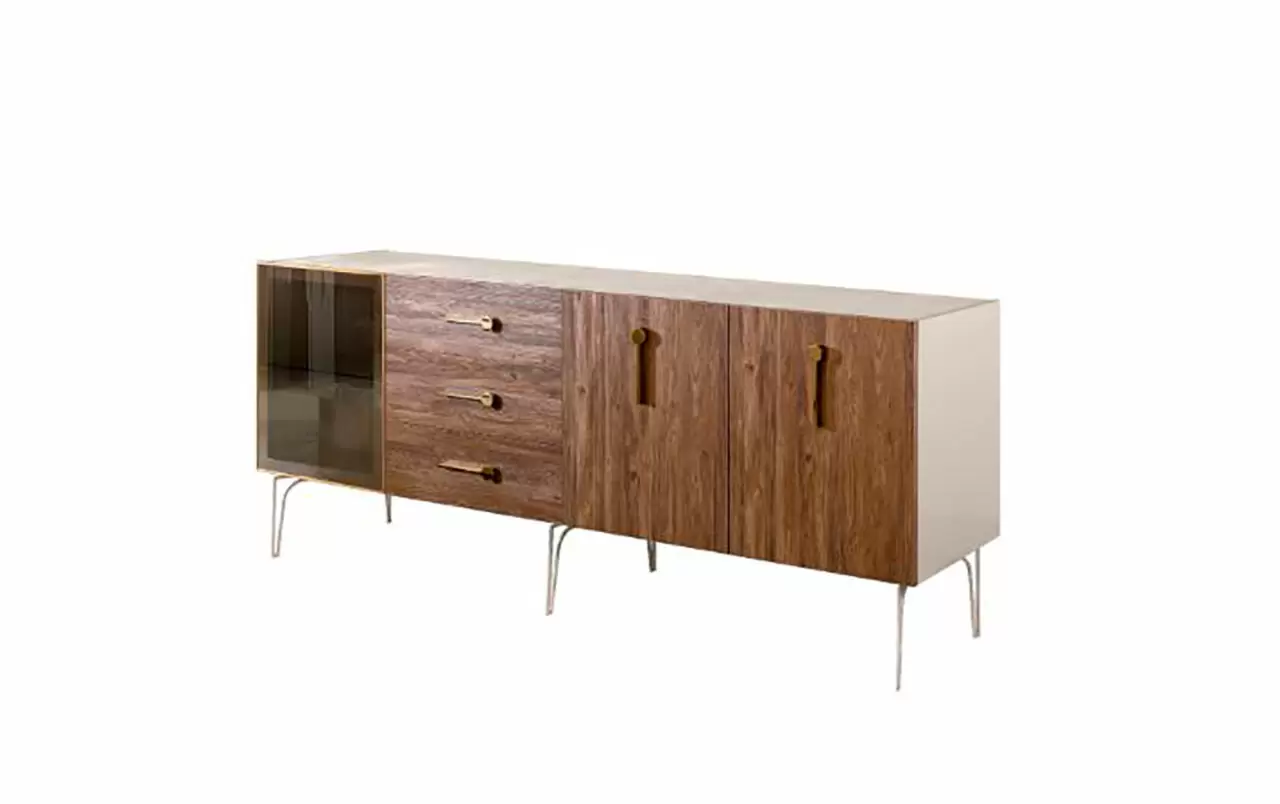 Комод 2,1  (3 двери стекло) Bogemia Wood