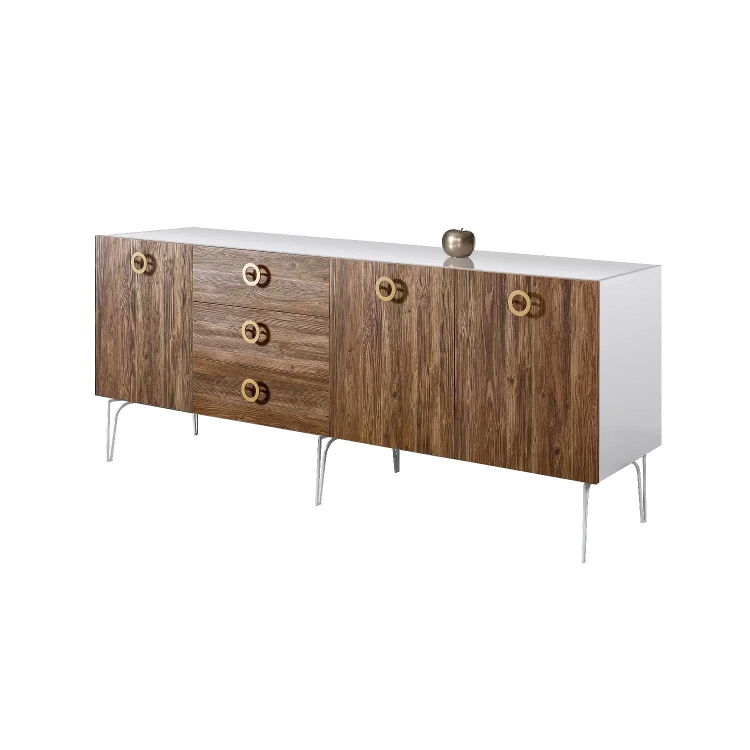 Комод 2,1  (3 двери стекло) Bogemia Wood