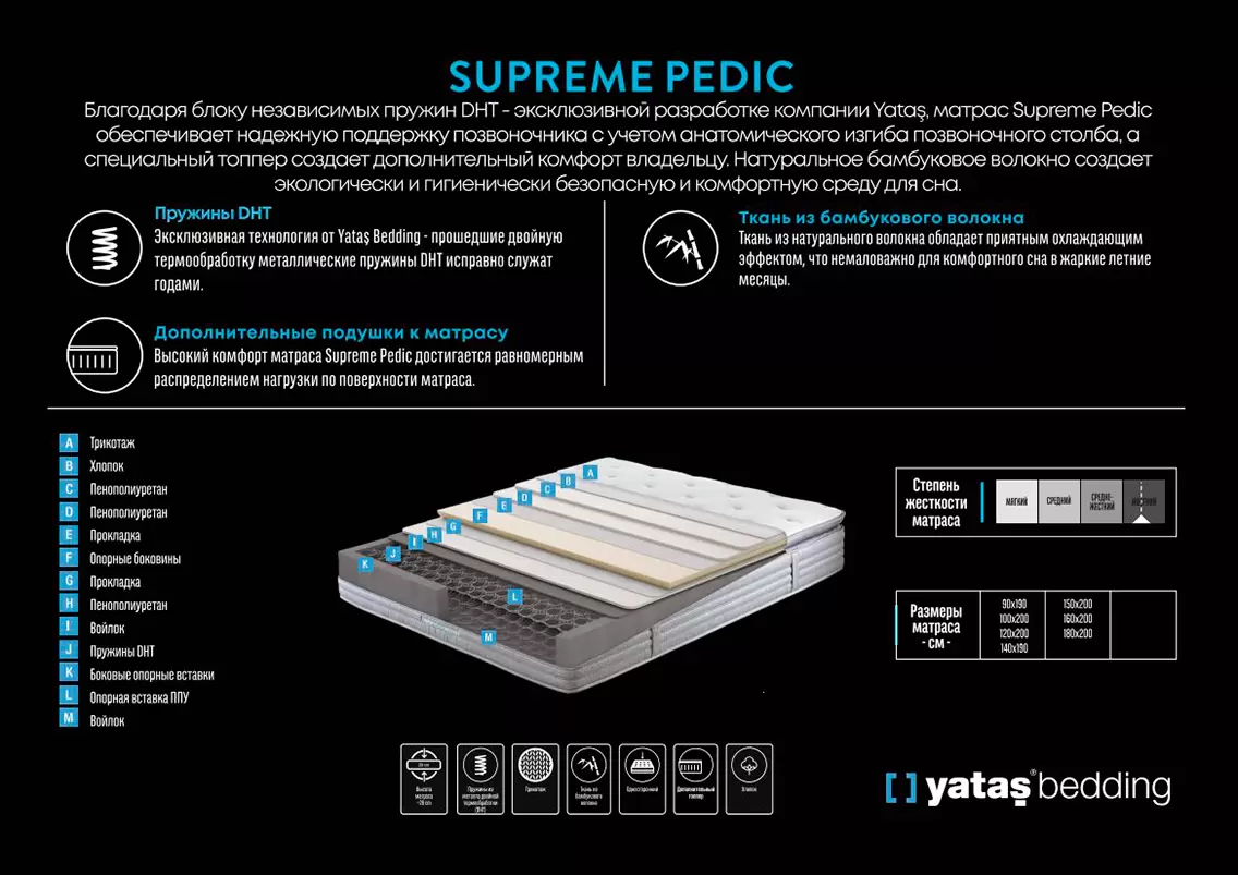 Матрас Supreme Pedic 140
