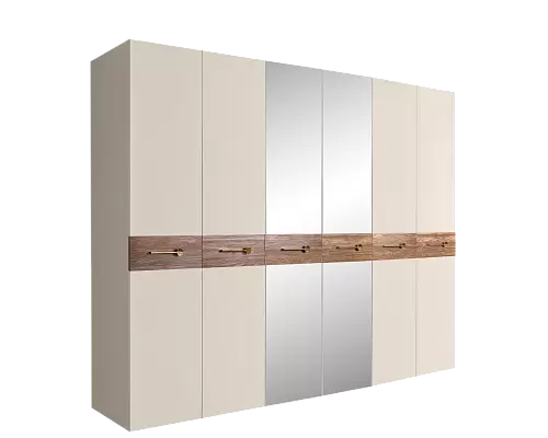 Шкаф 6 - дв. с зеркалом Bogemia Wood Ярцево мебель