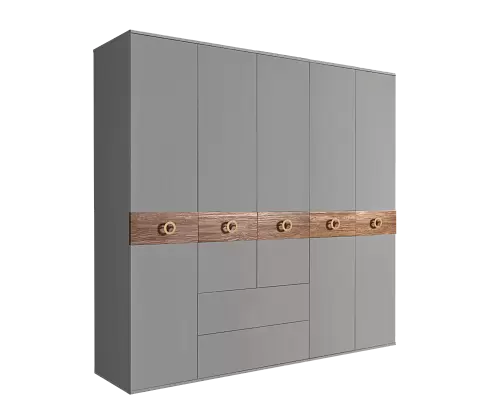 Шкаф 5 дв. с ящиком Bogemia Wood Ярцево мебель