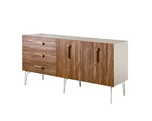 Комод 1,6 (1 дверь стекло-1 дверь wood) Bogemia Wood Ярцево мебель