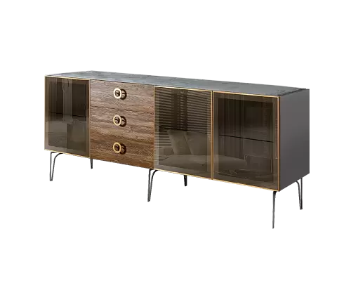 Комод 2,1  (3 двери стекло) Bogemia Wood Ярцево мебель