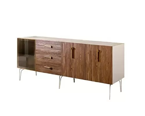 Комод 2,1  (3 двери стекло) Bogemia Wood Ярцево мебель