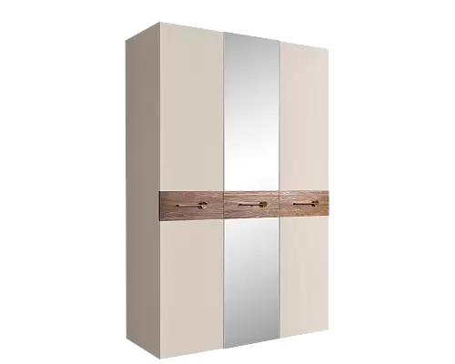 Шкаф 3 - дв. с зеркалом Bogemia Wood Ярцево мебель