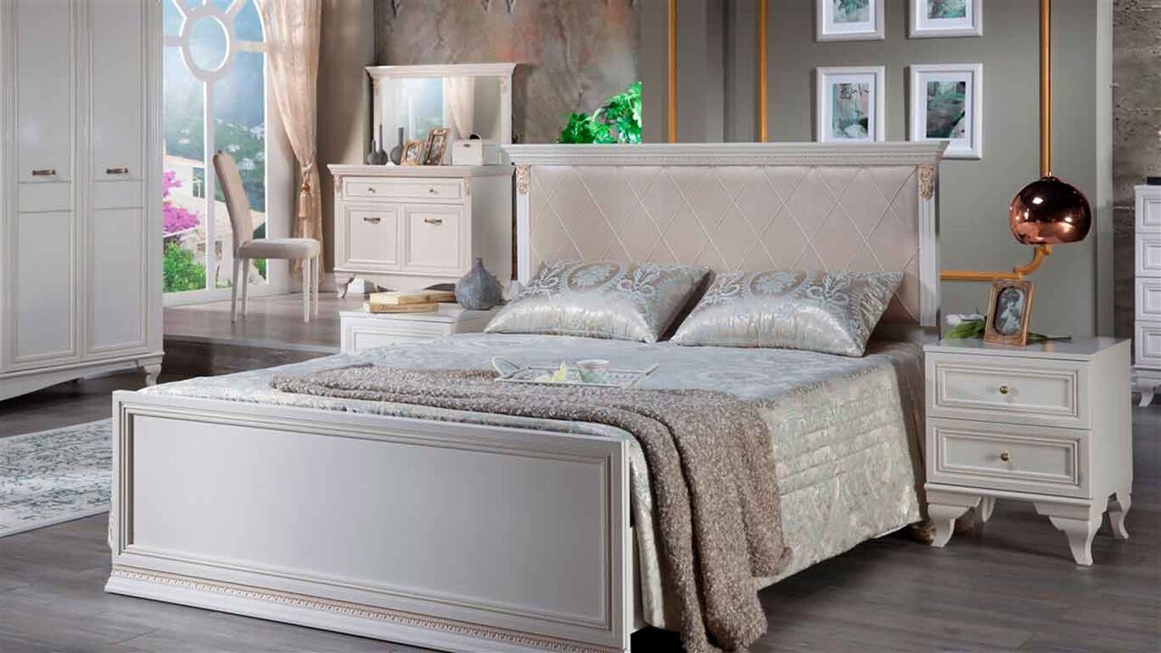 Кровать белая с мягкой спинкой Karat в Москве